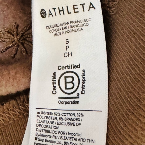 Athleta Women’s Pullover Hoodie Sweatshirt in Brown Size Small - Picture 8 of 8